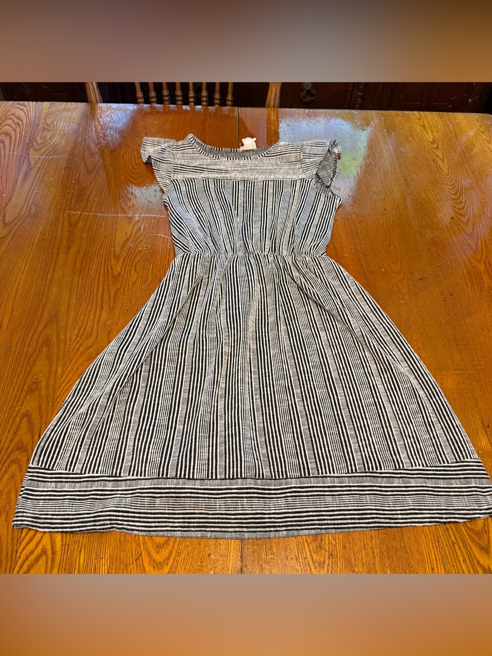 Caution To The Wind women’s Black & White Striped Cotton Casual Dress Size M - Picture 1 of 7